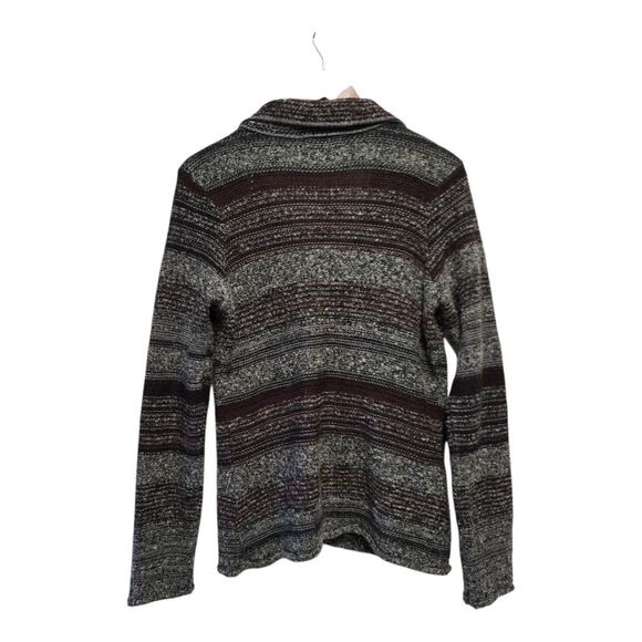 A. IDA Womens Front Button Cardigan Sweater Jacket Gray Black Size Large‎ - Picture 4 of 4